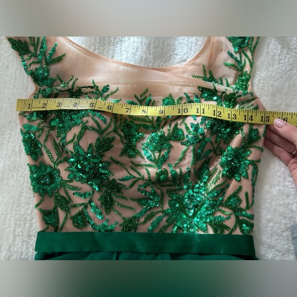 Sherry Hill emerald green evening maxi dress size US 2 Petite - Picture 8 of 16
